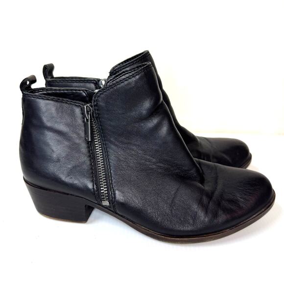 LUCKY BRAND Black Leather Ankle Boots Women's SIze 8 Capsule Classic Western - Picture 3 of 11